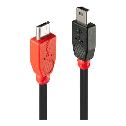 LINDY USB 2.0 Cable Type Micro-B/Mini-B OTG 1m Micro-B plug to Mini-B plug