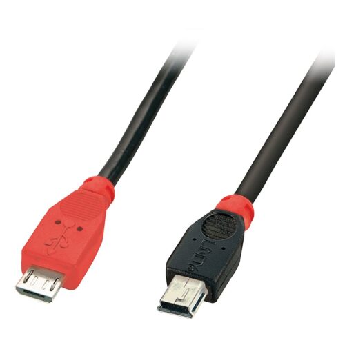 LINDY USB 2.0 Cable Type Micro-B/Mini-B OTG 2m Micro-B plug to Mini-B plug