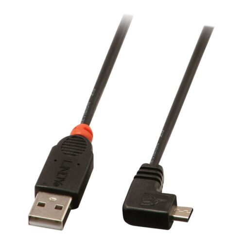 LINDY USB 2.0 Type A/Micro-B 90 0.5m Mini-B plug right angled