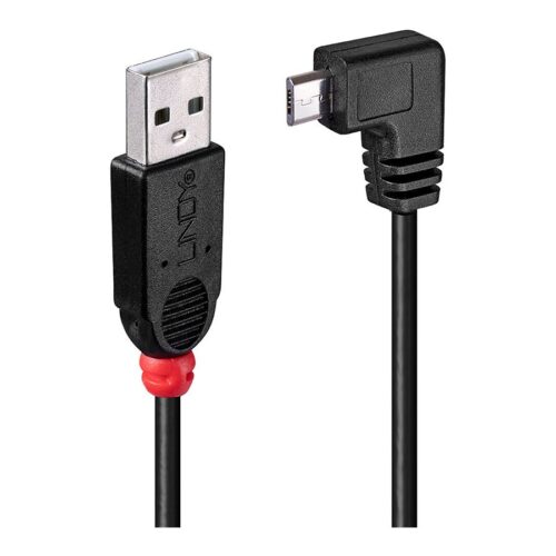 LINDY USB 2.0 Type A/Micro-B 90 1m Mini-B plug right angled