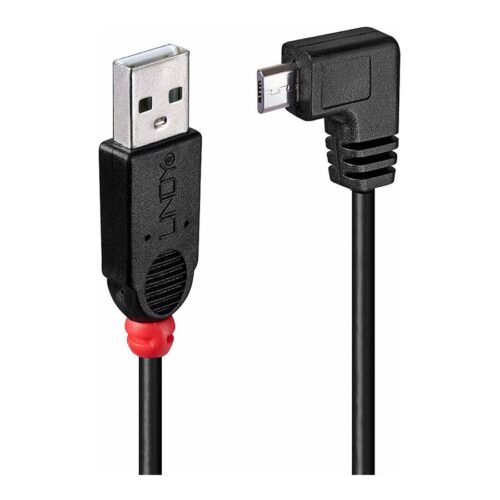 LINDY USB 2.0 Type A/Micro-B 90 1m Mini-B plug right angled