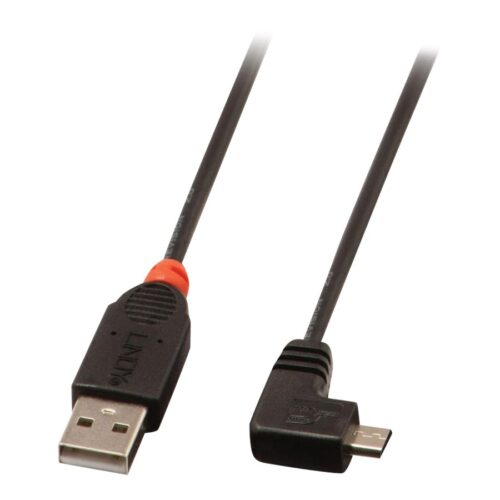 LINDY USB 2.0 Type A/Micro-B 90 1m Mini-B plug right angled