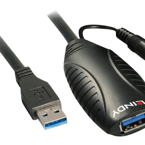 LINDY USB 3.0 Active Extension 15m supports USB SuperSpeed transfer rates up to 5Gbitps