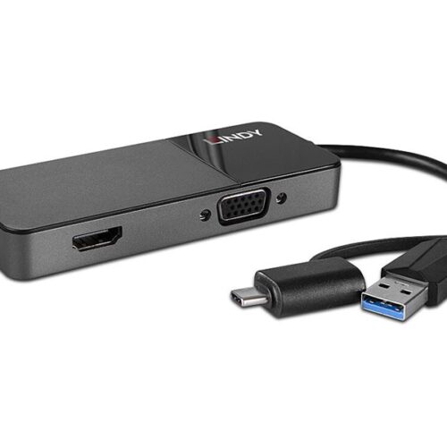 LINDY USB 3.0 Type A and C to HDMI & VGA Converter