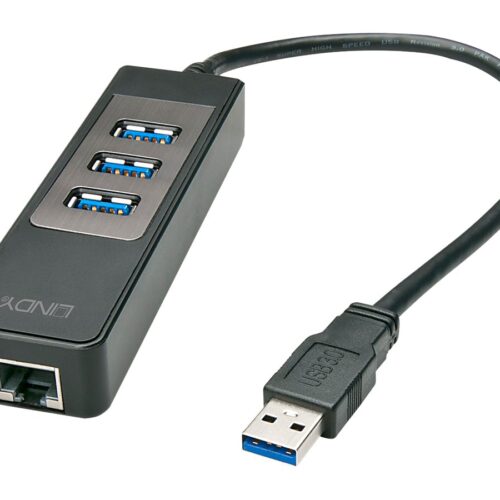 LINDY USB 3.1 Hub/Gigabit Ethernet Adapter up to zu 5Gbitps