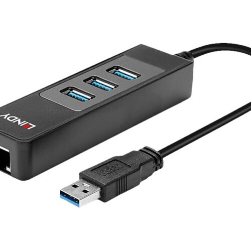 LINDY USB 3.1 Hub/Gigabit Ethernet Adapter up to zu 5Gbitps