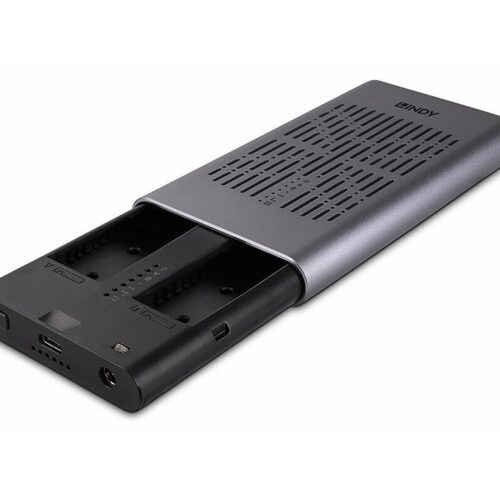 LINDY USB 3.2 Dual M.2 NVMe SSD Enclosure with Clone