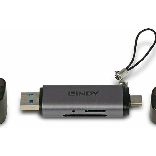 LINDY USB 3.2 Type C & A SD / Micro SD Card Reader