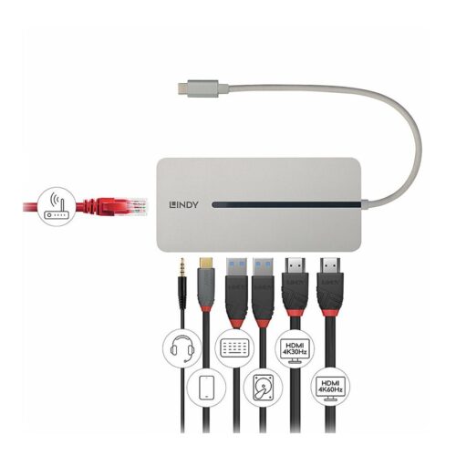 LINDY USB 3.2 Type C Mini Dock 2x HDMI 4K