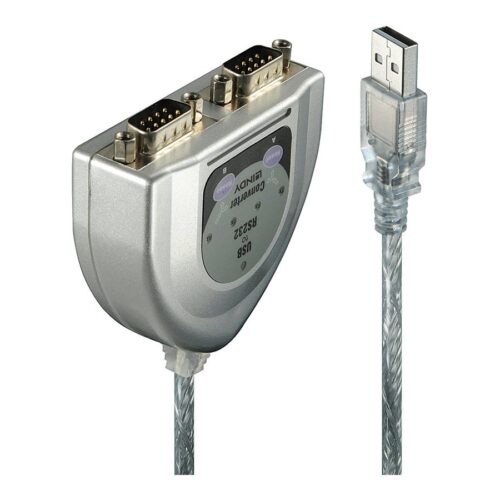 LINDY USB RS232 Converter 2 Port Simultaneously connect two RS-232 serial devices to your USB ready PC or Mac FTDI-Chip