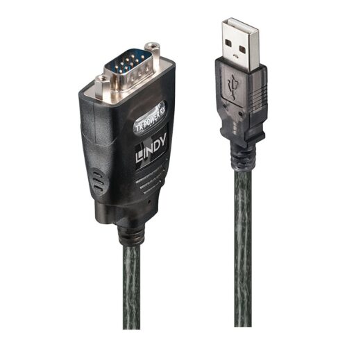 LINDY USB RS232 Converter w/ COM Port Retention RS-232 Port Transfer Rate up to 230kBit/s Chipset: FTDI