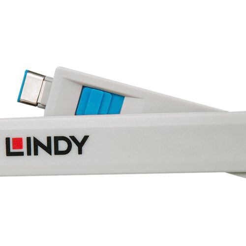 LINDY USB Type C Port Blocker Key – Pack of 4 Blockers Blue
