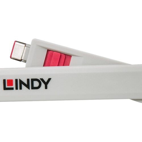 LINDY USB Type C Port Blocker Key – Pack of 4 Blockers Red