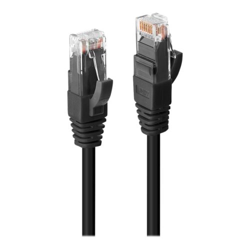 LINDY UTP Cat.6 Cable Black 1m LSOH incl. Testprotocol