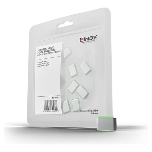 LINDY Verrou de port USB type C vert 10pcs