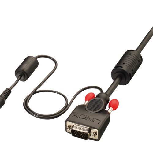 LINDY VGA and Audio Cable M/M Black 5m 15 Way M/M and 3.5mm Stereo M/M DDC