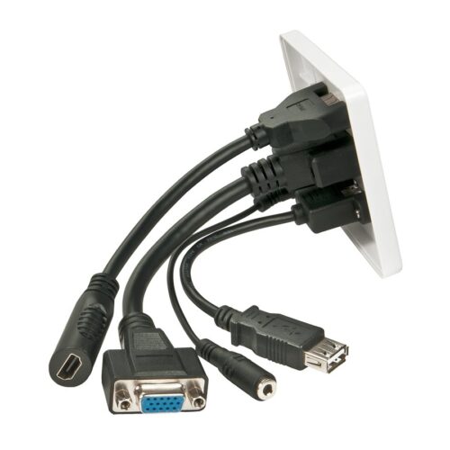 LINDY Wall plate VGA/HDMI/USB/3.5mm Stereo 86x86mm Screw distance approx. 60mm