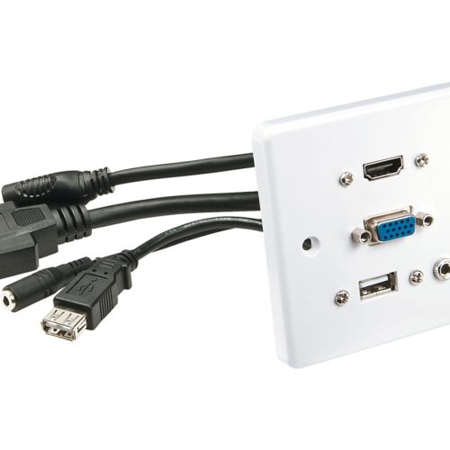 LINDY Wall plate VGA/HDMI/USB/3.5mm Stereo 86x86mm Screw distance approx. 60mm