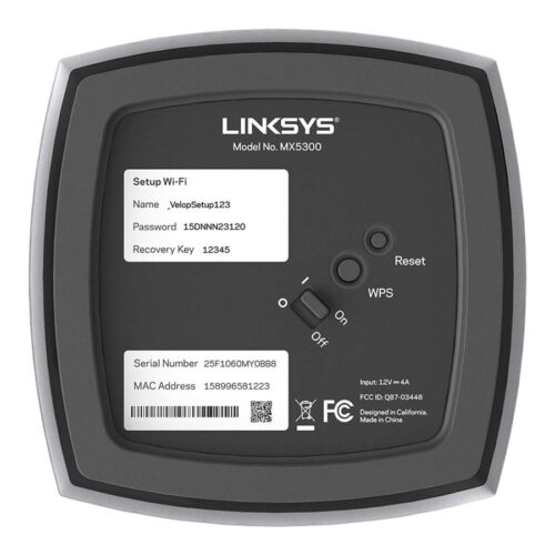 LINKSYS Système WiFi 6 AX Multiroom Intelligent Mesh triple bande Linksys Velop MX10600. pack de 2