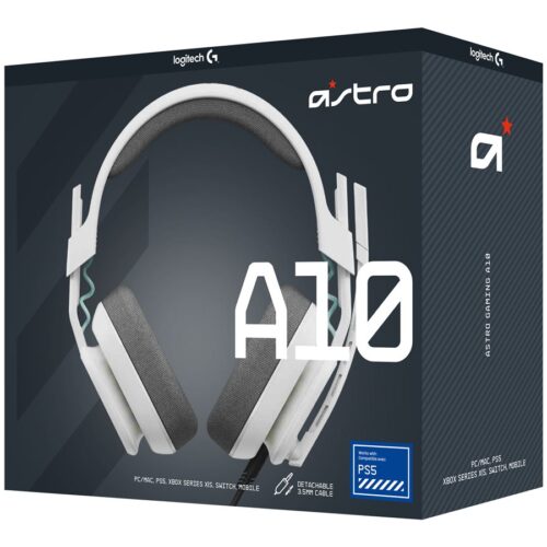 LOGITECH Astro Gaming A10 Gen 2 Headset full size wired 3.5 mm jack white/XB