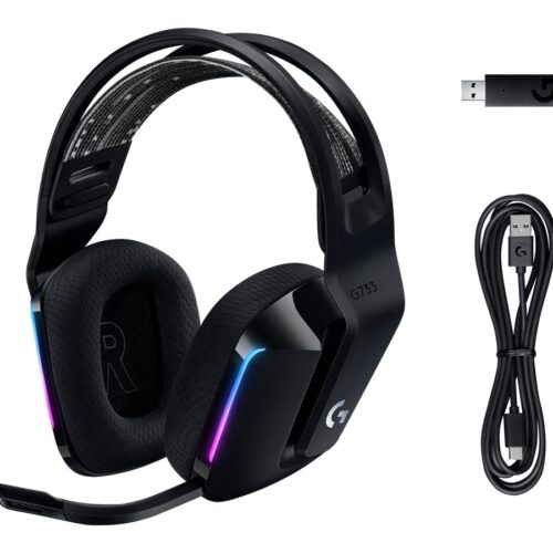 LOGITECH G G733 LIGHTSPEED Wireless RGB Gaming Headset Headset full size 2.4 GHz wireless black