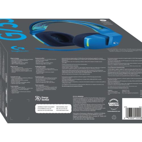 LOGITECH G G733 LIGHTSPEED Wireless RGB Gaming Headset Headset full size 2.4 GHz wireless blue