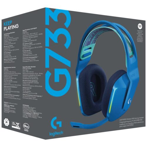 LOGITECH G G733 LIGHTSPEED Wireless RGB Gaming Headset Headset full size 2.4 GHz wireless blue