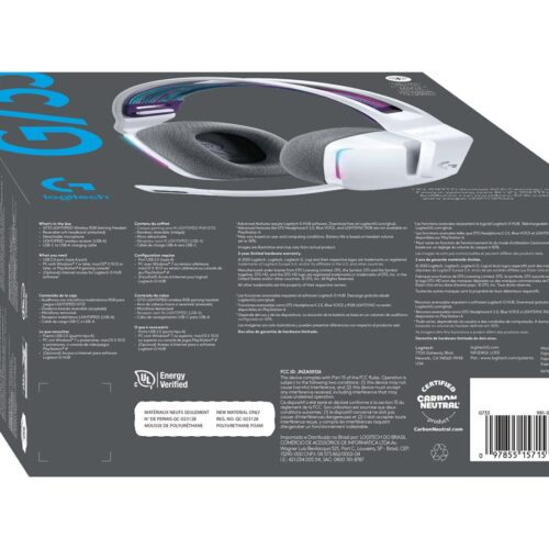 LOGITECH G G733 LIGHTSPEED Wireless RGB Gaming Headset Headset full size 2.4 GHz wireless white