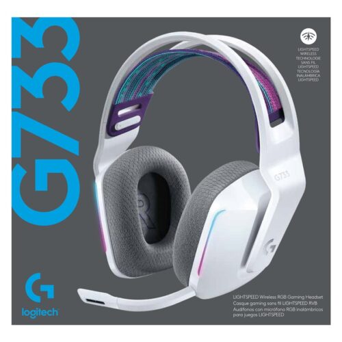 LOGITECH G G733 LIGHTSPEED Wireless RGB Gaming Headset Headset full size 2.4 GHz wireless white