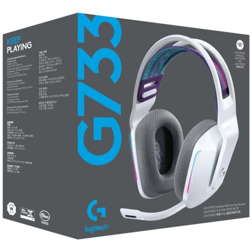 LOGITECH G G733 LIGHTSPEED Wireless RGB Gaming Headset Headset full size 2.4 GHz wireless white