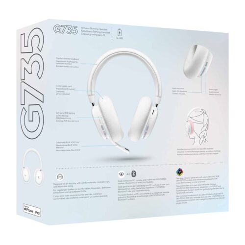 LOGITECH G G735 Headset full size Bluetooth / LIGHTSPEED wireless 3.5 mm jack white mist