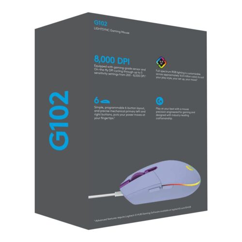 LOGITECH G102 LIGHTSYNC – LILAC – EER