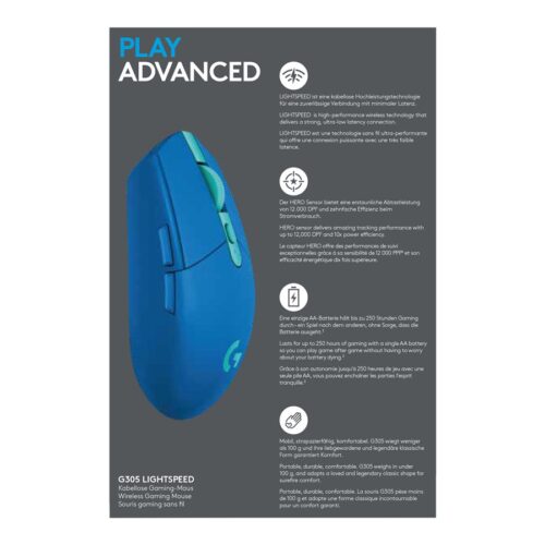 LOGITECH G305 LightSpeed Wireless Gaming Mouse – BLUE – EER2