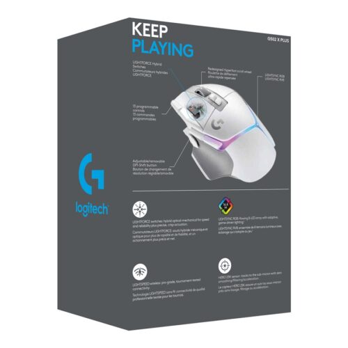 LOGITECH G502 X PLUS – WHITE/PREMIUM – EER2