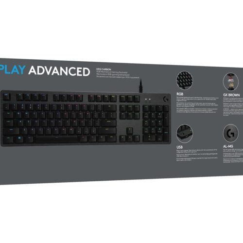 LOGITECH G512 Carbon Lightsync RGB Mechanical Gaming Keyboard with GX Brown switches Carbon FRA Central