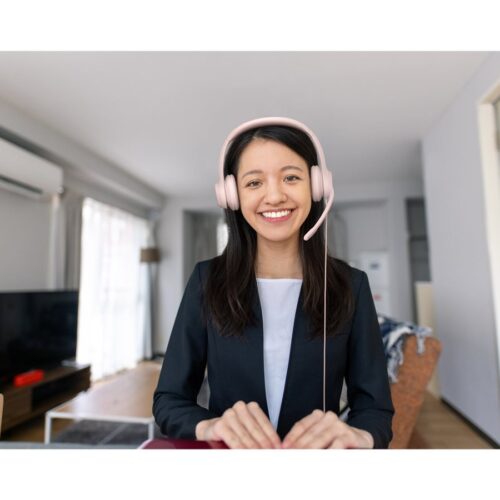 LOGITECH H390 Headset on-ear wired USB-A rose
