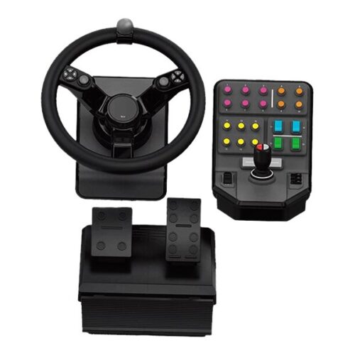 LOGITECH Heavy Equipment G-Series wheel and pedals set wired for PC