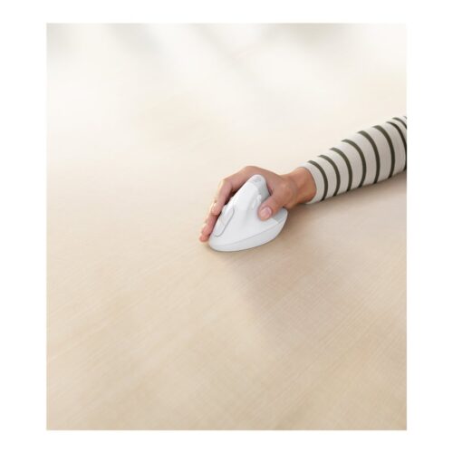 LOGITECH Lift for Business Vertical mouse ergonomic 6 buttons wireless Bluetooth 2.4 GHz Bolt USB receiver off-white