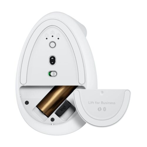 LOGITECH Lift for Business Vertical mouse ergonomic 6 buttons wireless Bluetooth 2.4 GHz Bolt USB receiver off-white