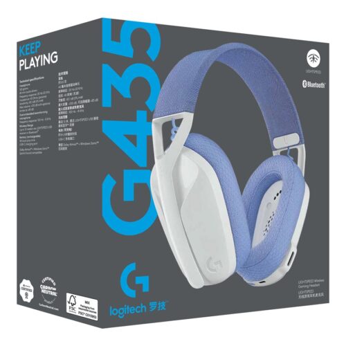 LOGITECH Lightspeed G435 Headset full size Bluetooth / 2.4 GHz radio frequency wireless white Discord Certified