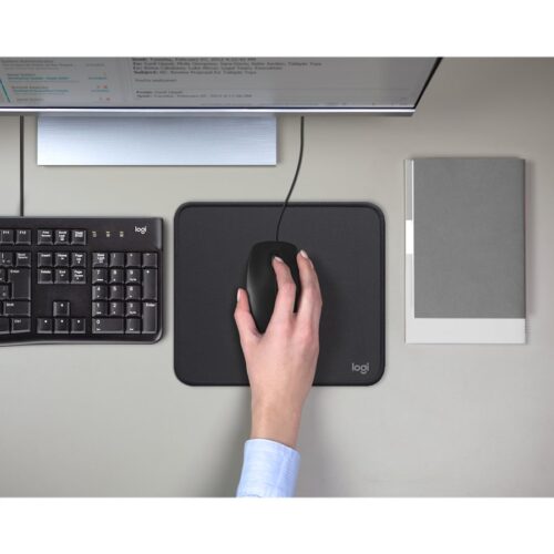 LOGITECH M100 Mouse full size right and left-handed optical 3 buttons wired USB black