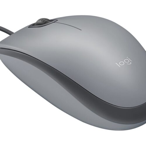 LOGITECH M110 Silent Mouse right and left-handed optical 3 buttons wired USB-A mid grey