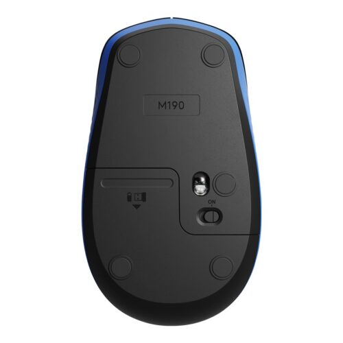 LOGITECH M190 Mouse optical 3 buttons wireless USB wireless receiver blue