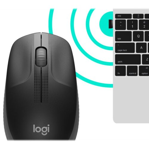 LOGITECH M190 Mouse optical 3 buttons wireless USB wireless receiver charcoal