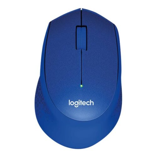 LOGITECH M330 SILENT PLUS Mouse 3 buttons wireless 2.4 GHz USB wireless receiver blue