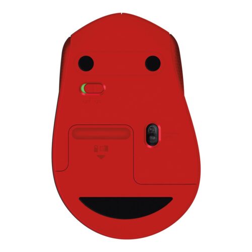 LOGITECH M330 SILENT PLUS Mouse 3 buttons wireless 2.4 GHz USB wireless receiver red