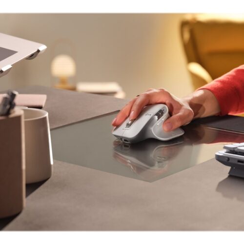 LOGITECH Master Series MX Master 3S for Mac Mouse ergonomic optical 7 buttons wireless Bluetooth 2.4 GHz pale grey for Apple MacBook