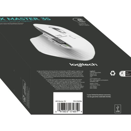 LOGITECH Master Series MX Master 3S Mouse ergonomic optical 7 buttons wireless Bluetooth 2.4 GHz Bolt USB receiver