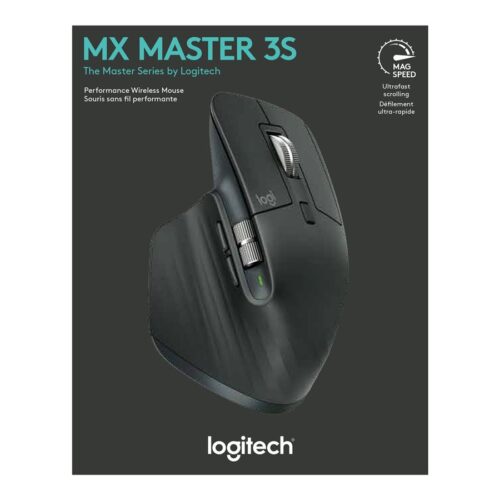 LOGITECH Master Series MX Master 3S Mouse ergonomic optical 7 buttons wireless Bluetooth 2.4 GHz Bolt USB receiver