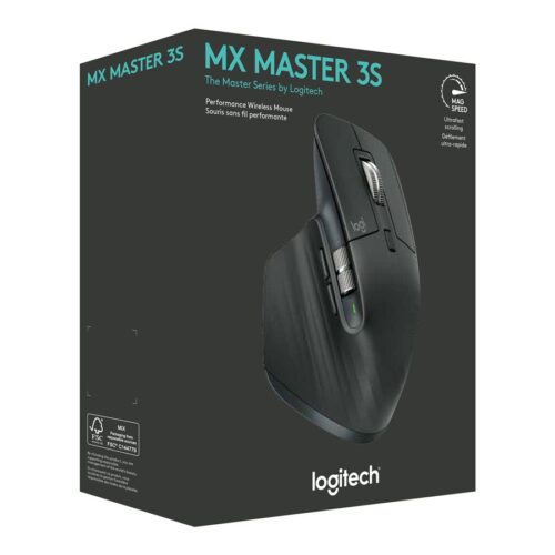 LOGITECH Master Series MX Master 3S Mouse ergonomic optical 7 buttons wireless Bluetooth 2.4 GHz Bolt USB receiver